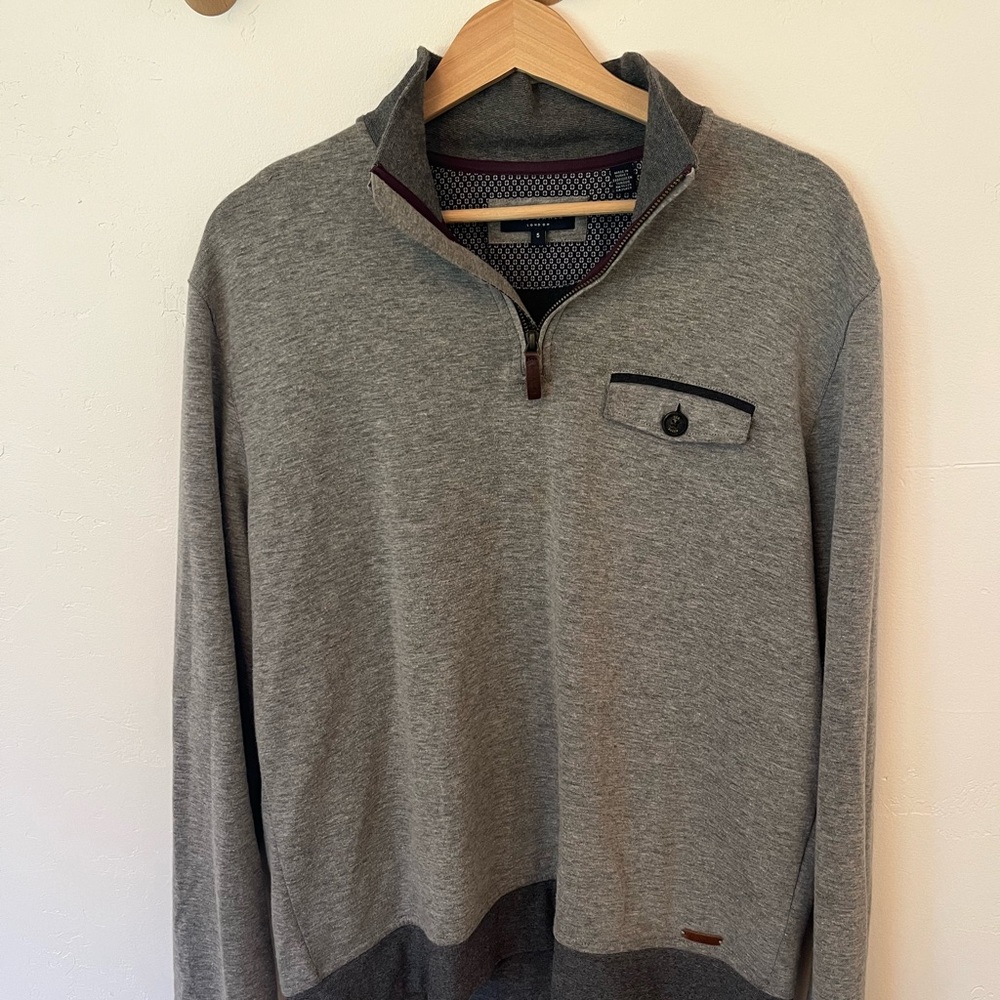 Ted Baker Charcoal Zip-Up Sweater